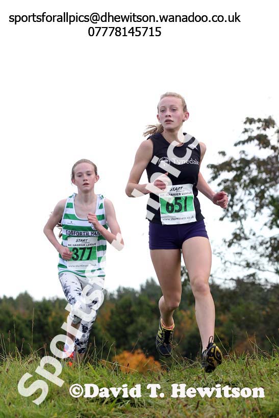 Girls under-15s, North East Harrier League, Cramlington. Photo: David T. Hewitson/Sports for All Pics